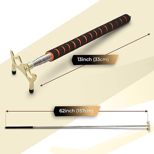 Miniatura 3 de Palo de puente telescópico con mango tejido premium, accesorios de piscina, accesorios de billar, puente para billar y piscina