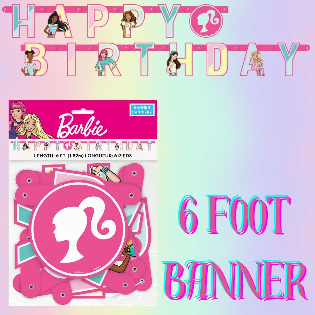 Barbie Birthday Party Supplies including Barbie Party Decorations and Barbie Plates and Tableware for 16 Guests for your Barbie Birthday Party complete with Barbie Party Supplies - Image 7
