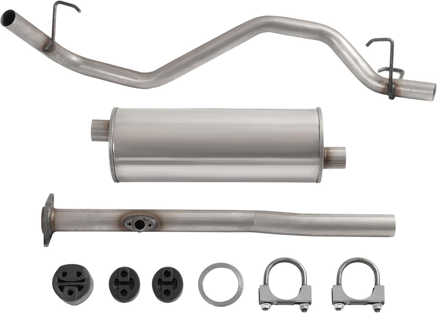 Muffler Tail Pipe Compatible with 1995-1999 Toyota Tacoma 2.7L Regular Cab 409 Stainless Steel Silvery
