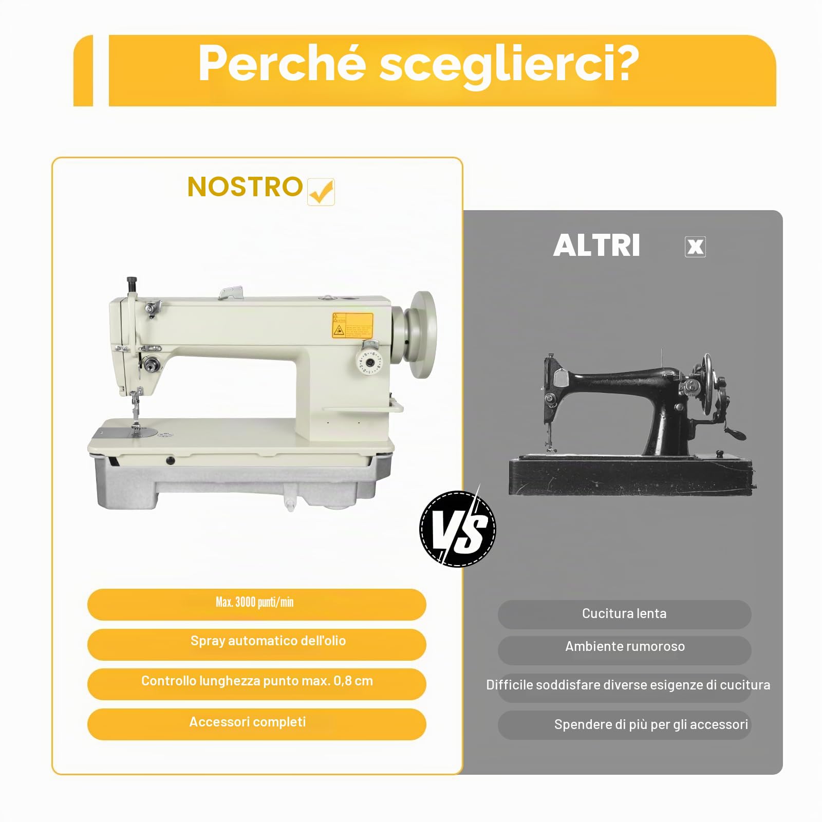 Macchina da cucire Industriale Macchina da cucire Puntino Regolabile Velocità massima 3000S.P.M. Spessore Materiale Pelle Macchina da cucire Heavy Duty per Jeans