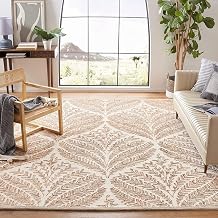 Handmade PremiumHIBA Collection Woollen Rug Loop Pile Floral Hand Tufted Carpet for Living Room Bedroom Drawing Room Hall and Floor 3X5 Size