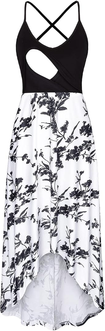 Women's Breastfeeding Floral Sundress Maternity Nursing Cami Dresses