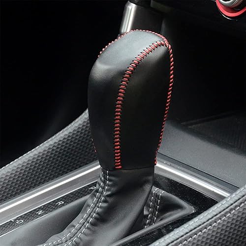 Miniatura 55 de Great-luck Funda Protectora de Perilla de Palanca de Cambios Automática de Cuero Genuino con Moldura, Accesorios Interiores Personalizados