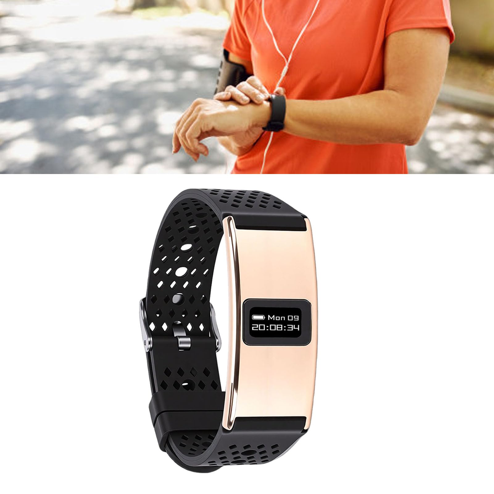 Annadue Braccialetto Intelligente Sottile per Uomo e Donna, Bluetooth 5.3, Impermeabile IPX8, con Diverse modalità Sportive, Notifica di Chiamata e Analisi del Sonno per L'uso quo (GOLD)
