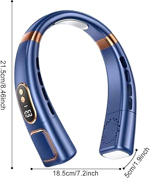 Shakven Portable Neck Fan | Personal Bladeless Neck Fans, Super Quiet, 5 Speeds Cooling Airflow Bladeless Neck Fan with LED Display, Hands Wearable Personal Fan, Rechargeable
