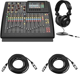 X32 Compact 40-Input 25-Bus Digital Mixing Console, Bundle with TAPH100 Headphones and 2x 25' XLR Mic Cable