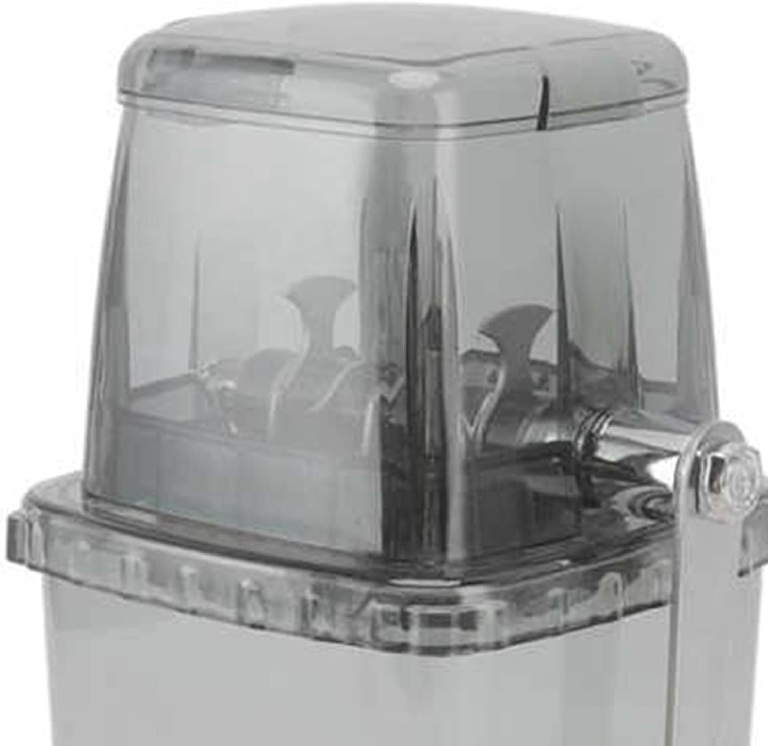 1.25L Portable Ice Crusher Manual Ice Crusher Hand Cranked DIY Manual Shaved Ice Chopper Machine for Home Office Outdoor Camping Use (Transparent Black)