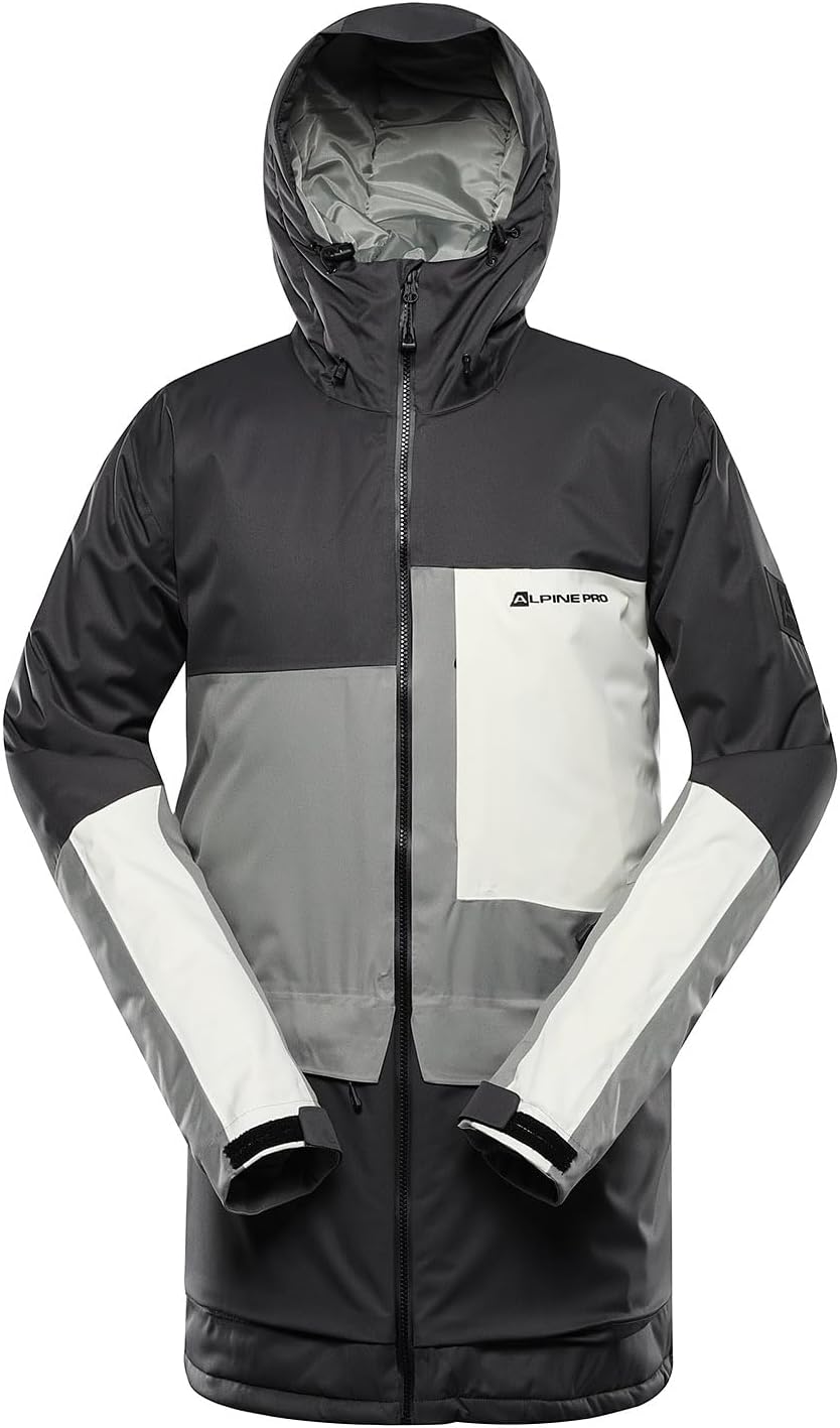 ALPINE PRO Men's PTX Waterproof Windproof Thermal 3-Layer Hooded Ski Jacket for Sonwsports Snowboarding Skiing