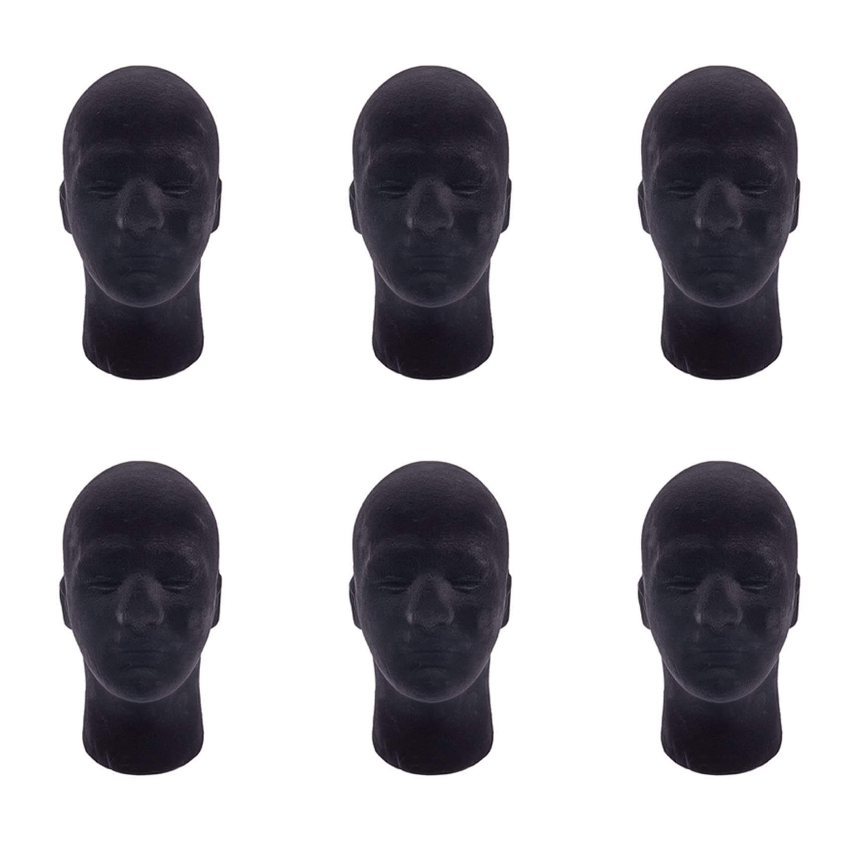 Mannequin homme en mousse lot de 6 têtes d'exposition pour ranger et coiffer