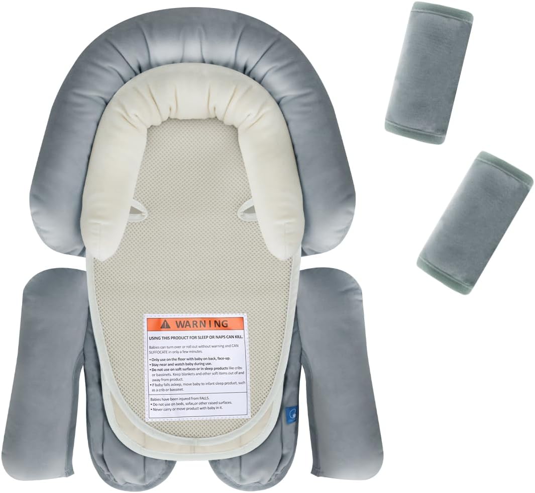 COOLBEBE Upgraded 3-in-1 Babybody Support & Strap Covers Set for Newborn Infant - Extra Soft Car Seat Insert Cushion Pad, Perfect for Carseats, Strollers, Swing