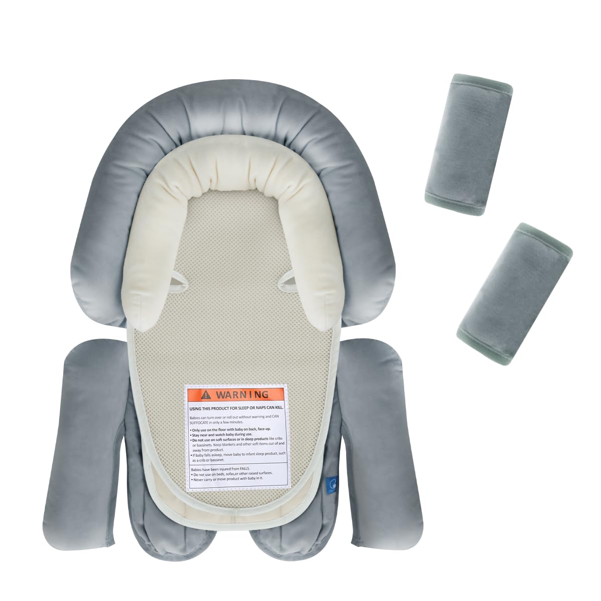 Upgraded 3-in-1 Babybody Support & Strap Covers Set for Newborn Infant - Extra Soft Car Seat Insert Cushion Pad, Perfect for Carseats, Strollers, Swing