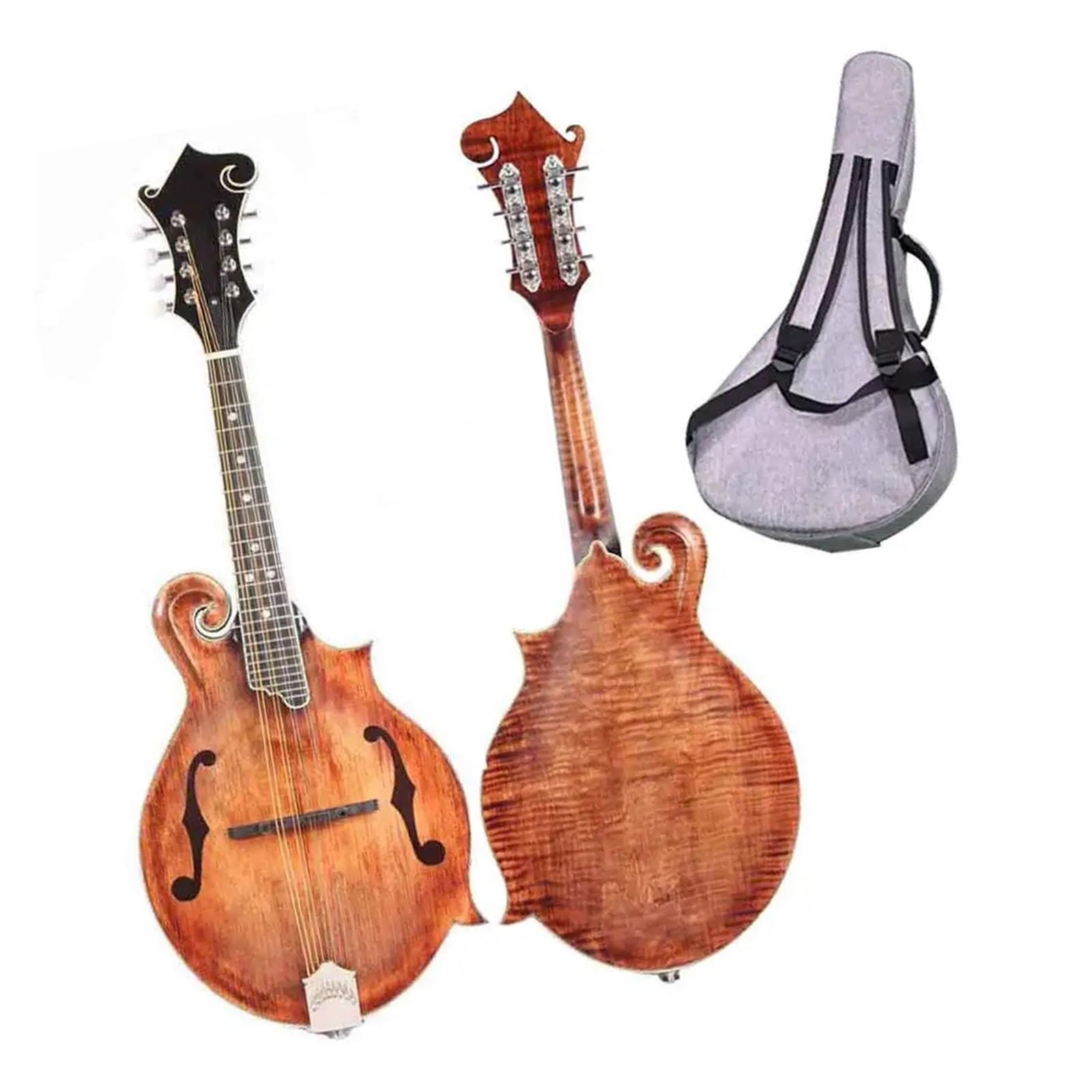 Mandolina Profesjonalny Instrument Ręcznie Robiony Instrument Mandolina Panel Tylny Z Litego Klonu Płomienistego Z Torbą