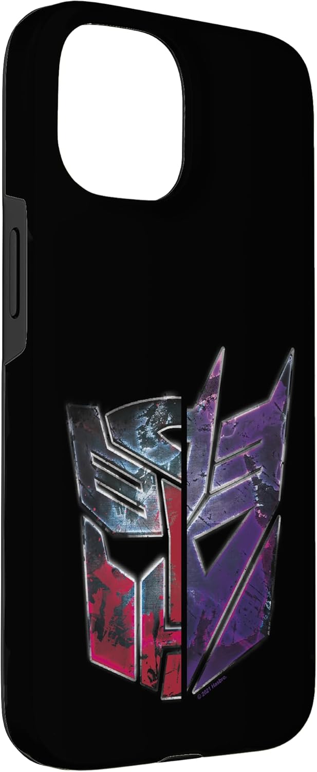 Transformers Autobot Decepticon Metallic Split Logo Case for iPhone 15