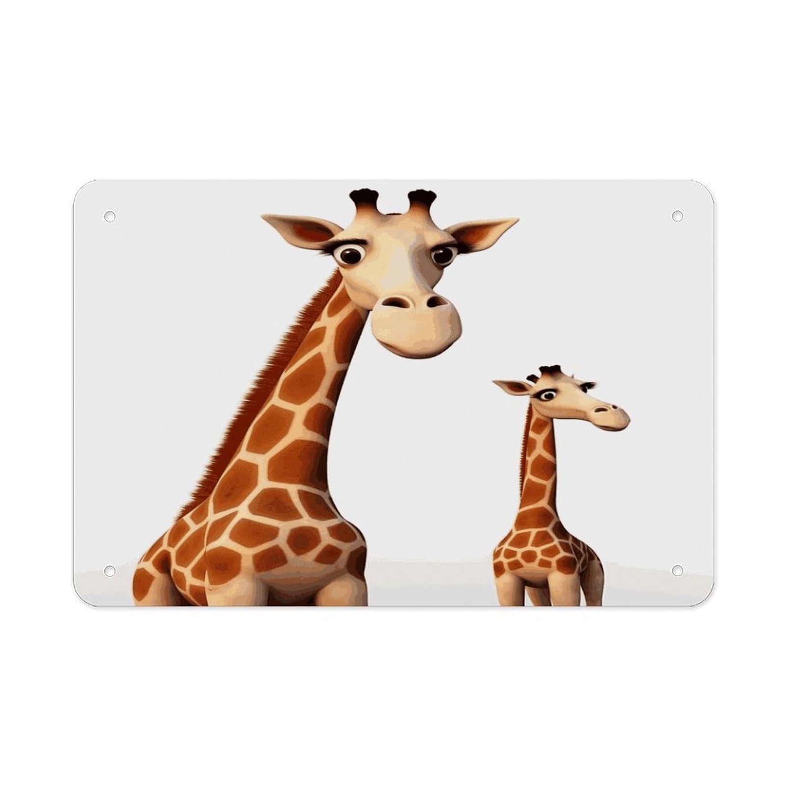 Giraffe Metal Signs Wall Art Tin Sign