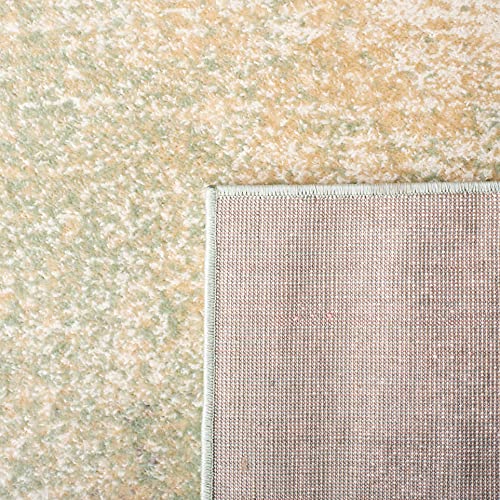 Image of SAFAVIEH Adirondack Collection Area Rug - 8' Square, Ivory & Sage, Modern Abstract Design, Non-Shedding & Easy Care, Ideal for High Traffic Areas in Living Room, Bedroom (ADR112W)
