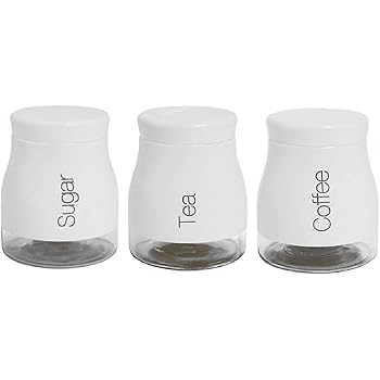 glass tea coffee sugar containers
