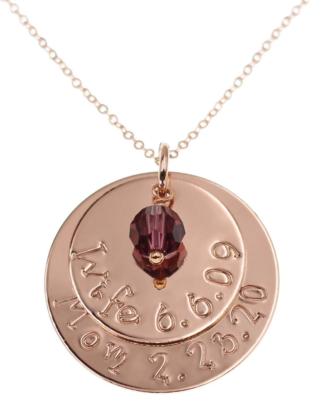 Rose Gold Personalized Mother’s Day Necklace, Custom Jewelry Present for Mom Wife, 14K RG Filled
