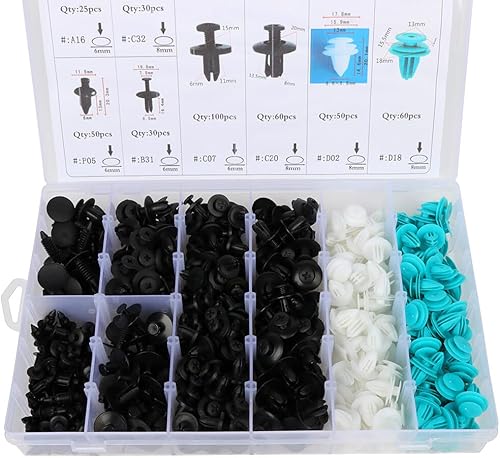 SCITOO Juego de 405 clips de retención de parachoques para automóvil, remaches, clips de panel de moldura de puerta para GM para Toyota, Honda para