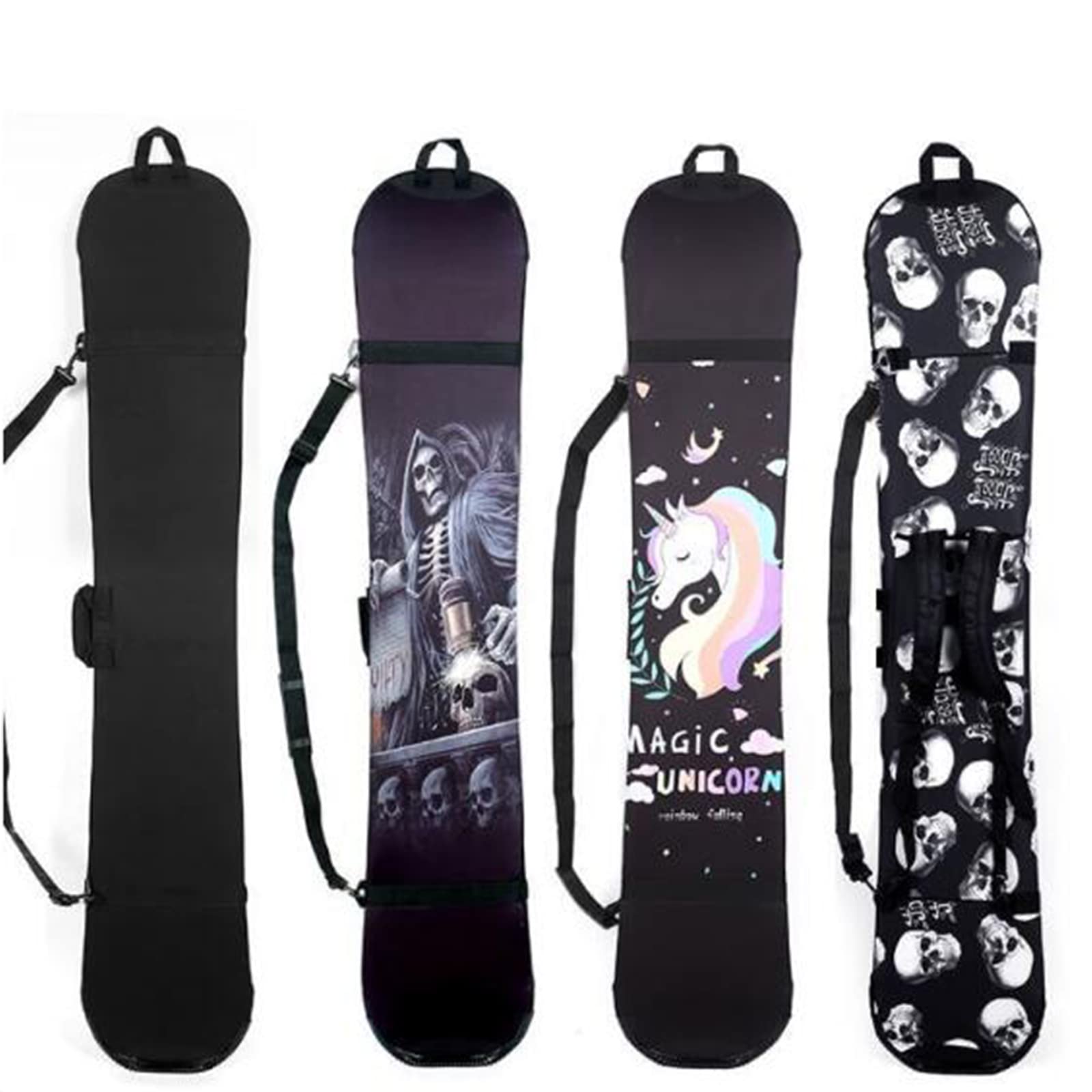 Housse de Protection Portable en Placage Sac de Snowboard Tout Autour Sac de Rangement pour Équipement de Ski Tissu Élastique SBR Imperméable et Résistant à l'usure, Unicorn,145CM