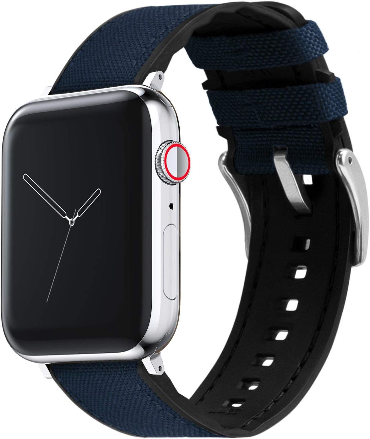 BARTON WATCH BANDS - Cordura Fabric & Silicone Hybrid Watch Bands Compatible with Apple Watch Models - 1, 2, 3, 4, 5, 6, 7, 8, 9, 10, SE, Ultra & Ultra 2
