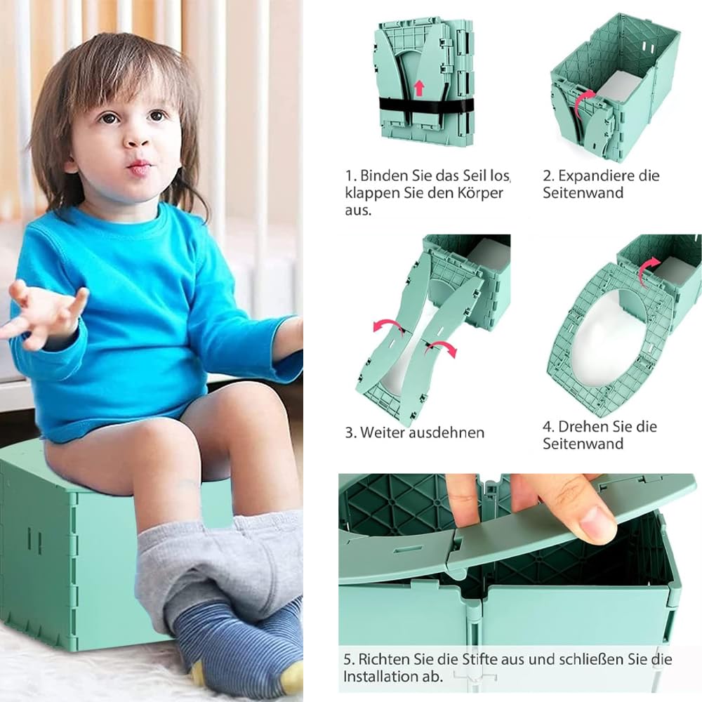 WC portatile per bambini, vasino pieghevole da viaggio, vasino pieghevole, vasino per bambini, vasino per bambini