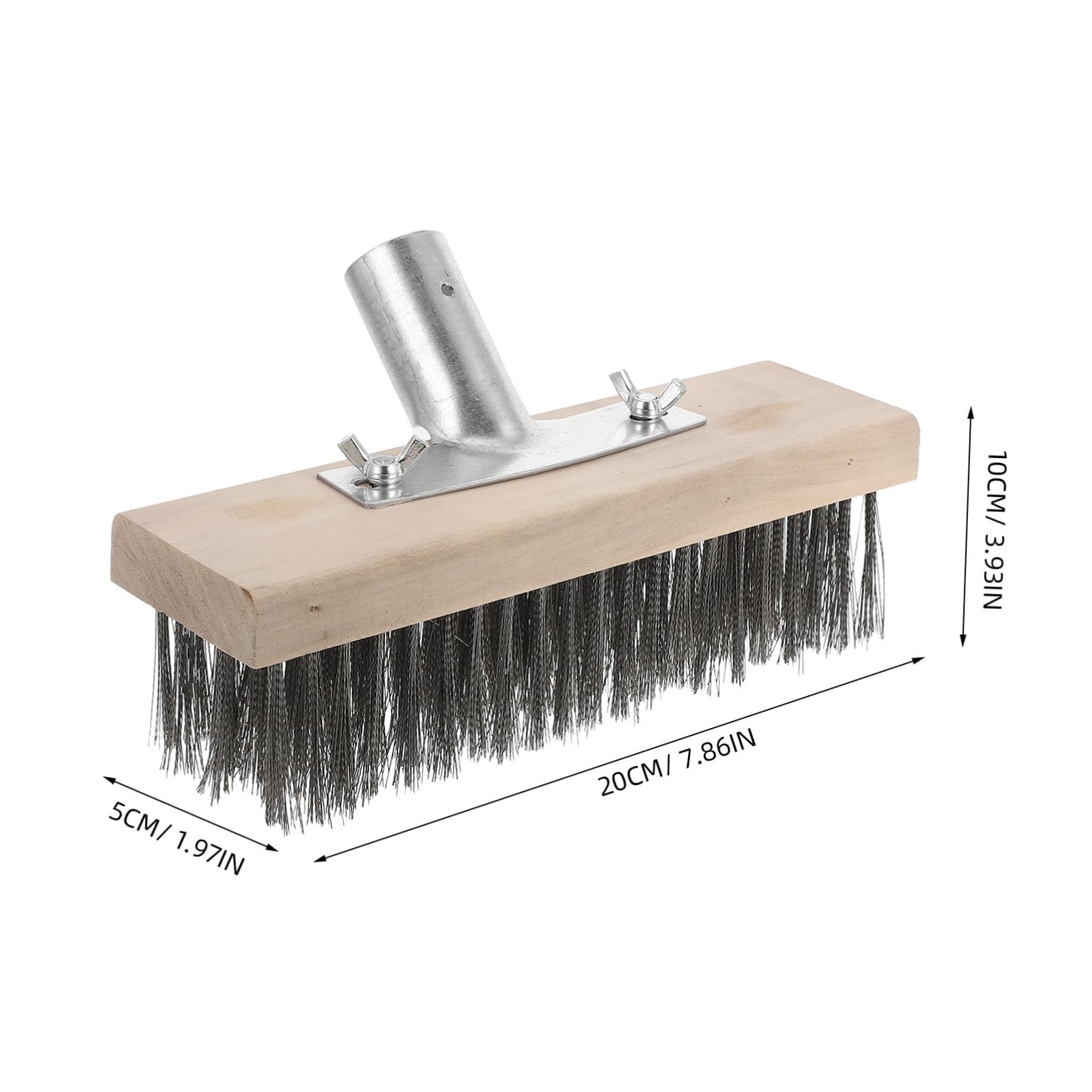 Cabilock Efficient Moss Elimination Floor Brush Stainless Steel Wire Brush for Tile Concrete Wood Stone Road Heavy Duty