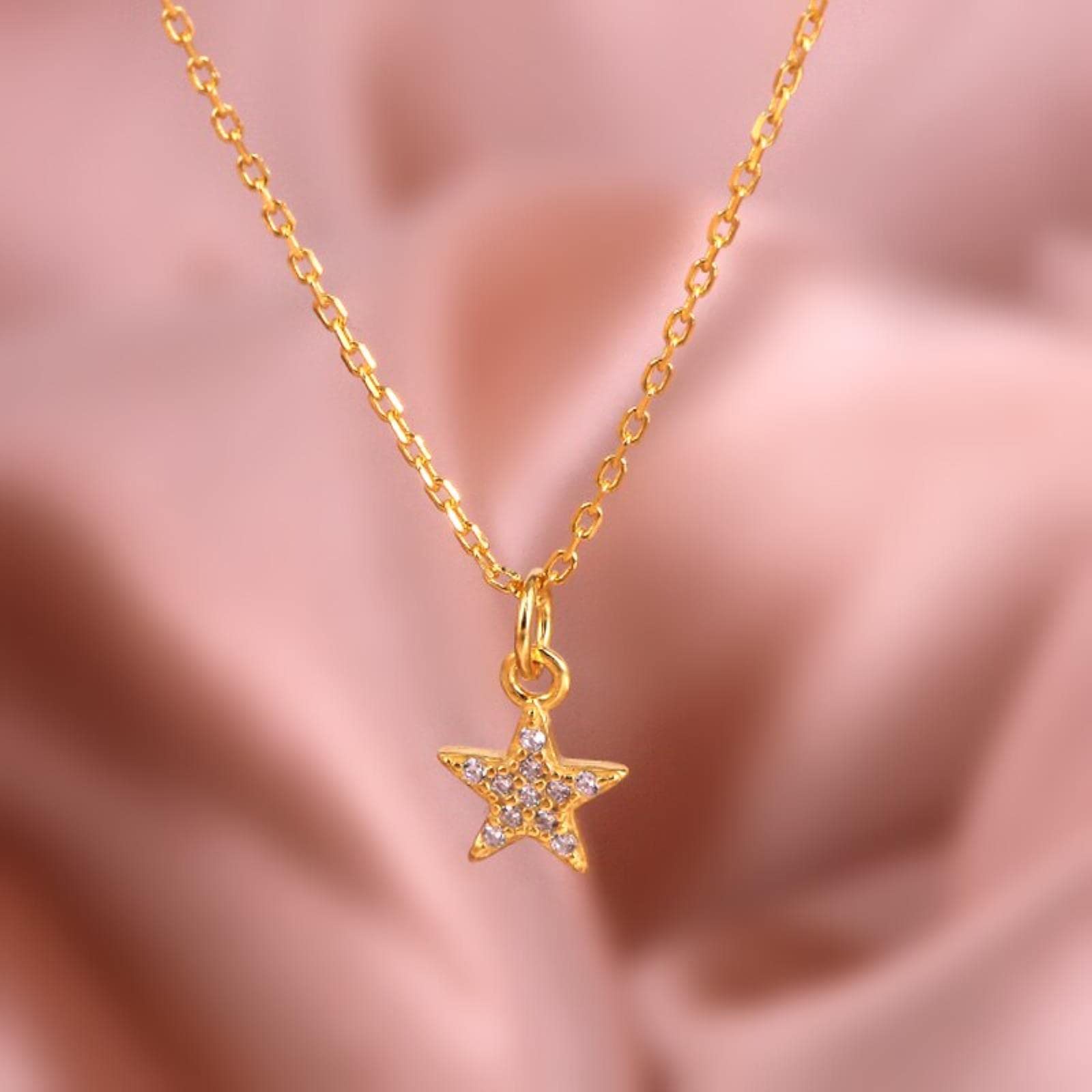 Collana Girocollo Donna In Oro Bianco 18 Kt Con Pendente A Forma Di Stella Con Diamanti Naturali 009 Ct - Foto 8