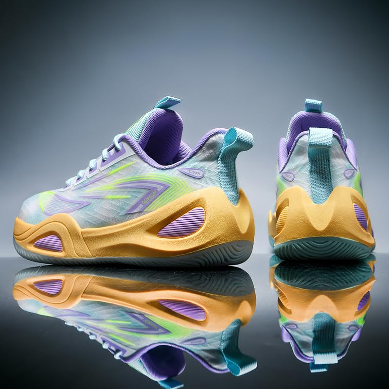 Basketball Shoes for Women and Men, Comfortable Lightweight Sports Outdoor Fashion Sneakers Green Size 7.5