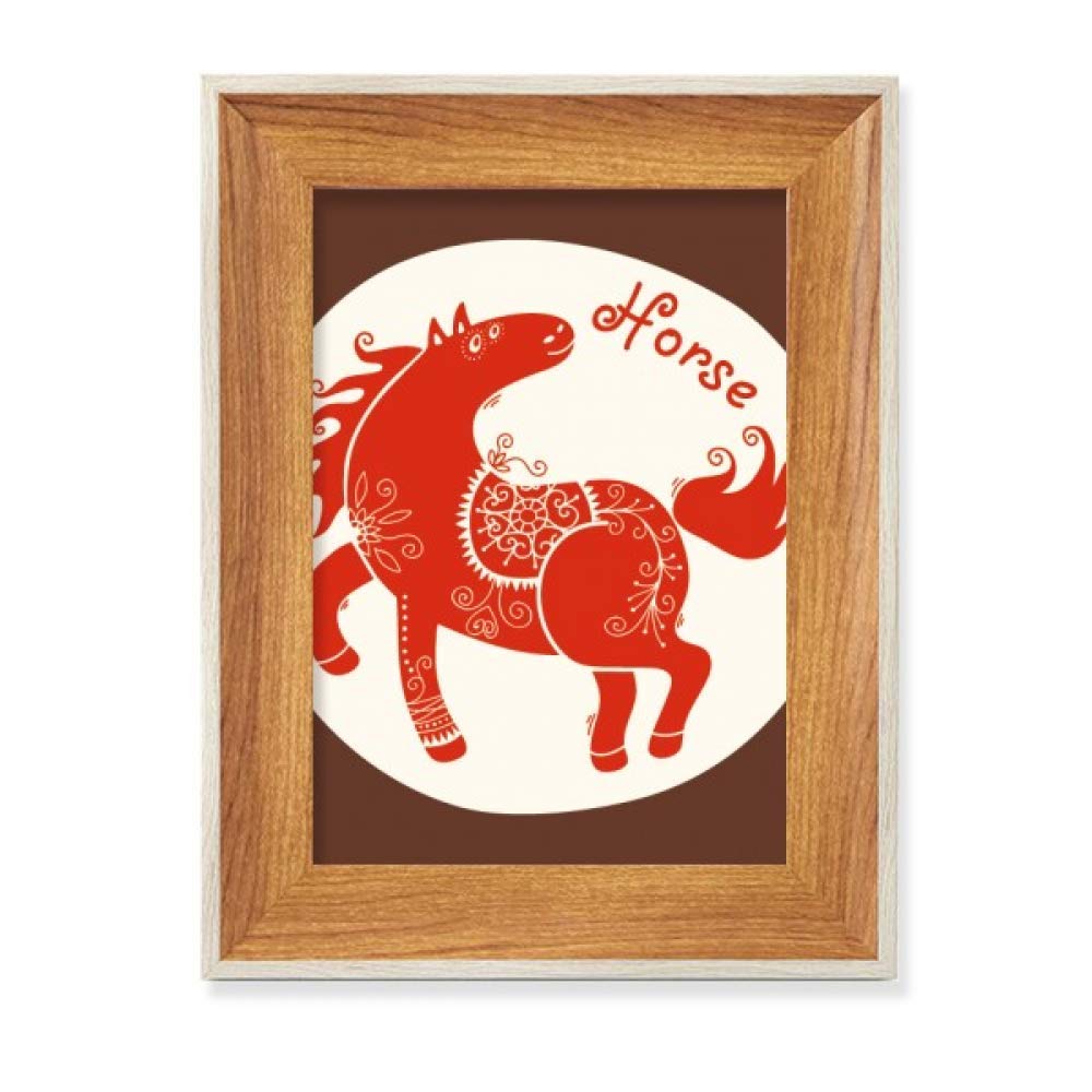 Marco de fotos de madera para oficina set de cuadros con diseño de caballo rojo chino