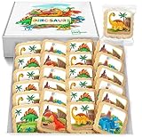 Dinosaur Cookies Individually Wrapped Dino Jurrasic themed Theme Party Favors 24 Pack Bulk for Kids Birthday Party Sugar Cookie T-Rex