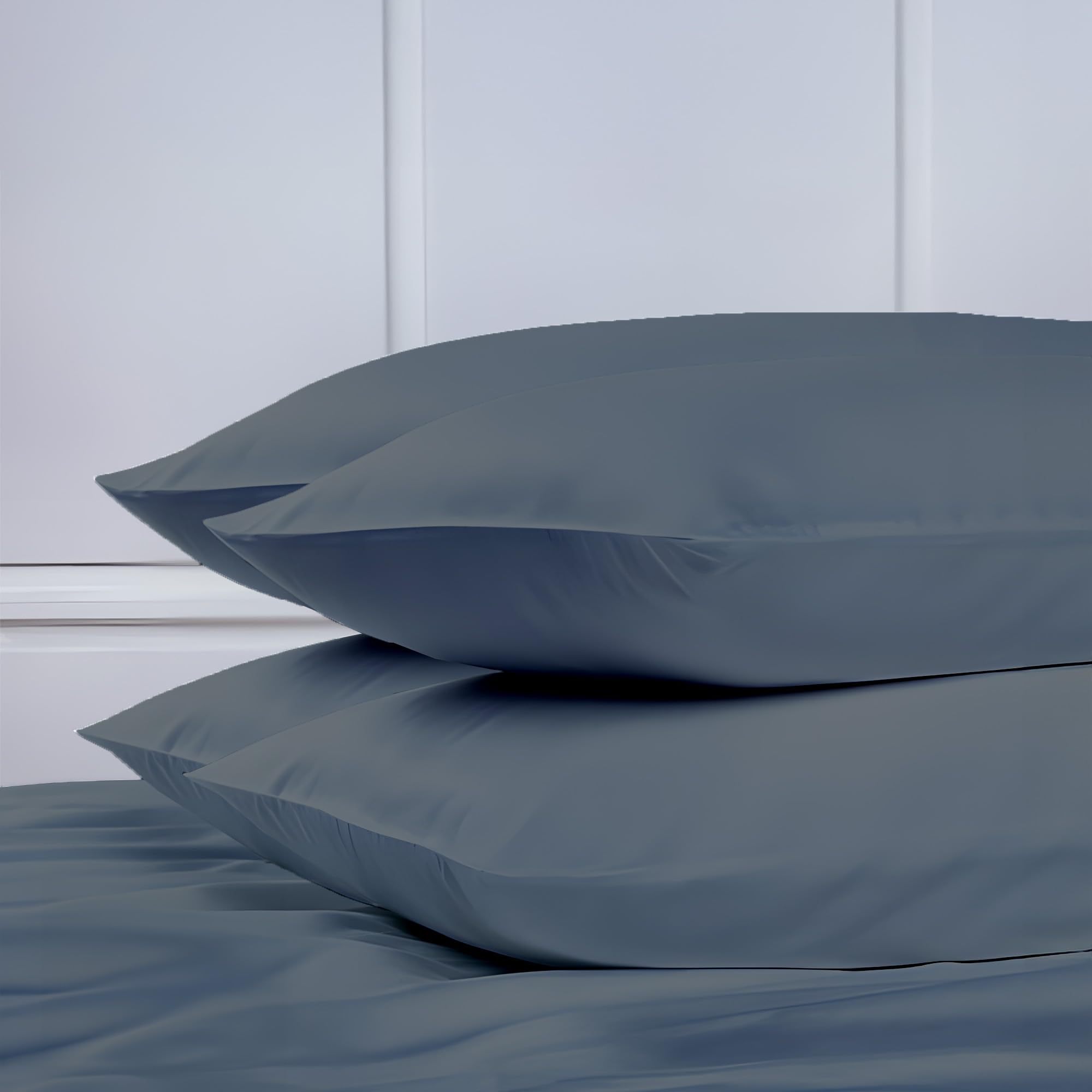 EverSoft Bedding 4 Pack Egyptian Cotton Housewife Pillow Cases 400 Thread Count Premium Hotel Quality Envelope Closure Sofa Bed Pillowcases Standard Size 50x75cm