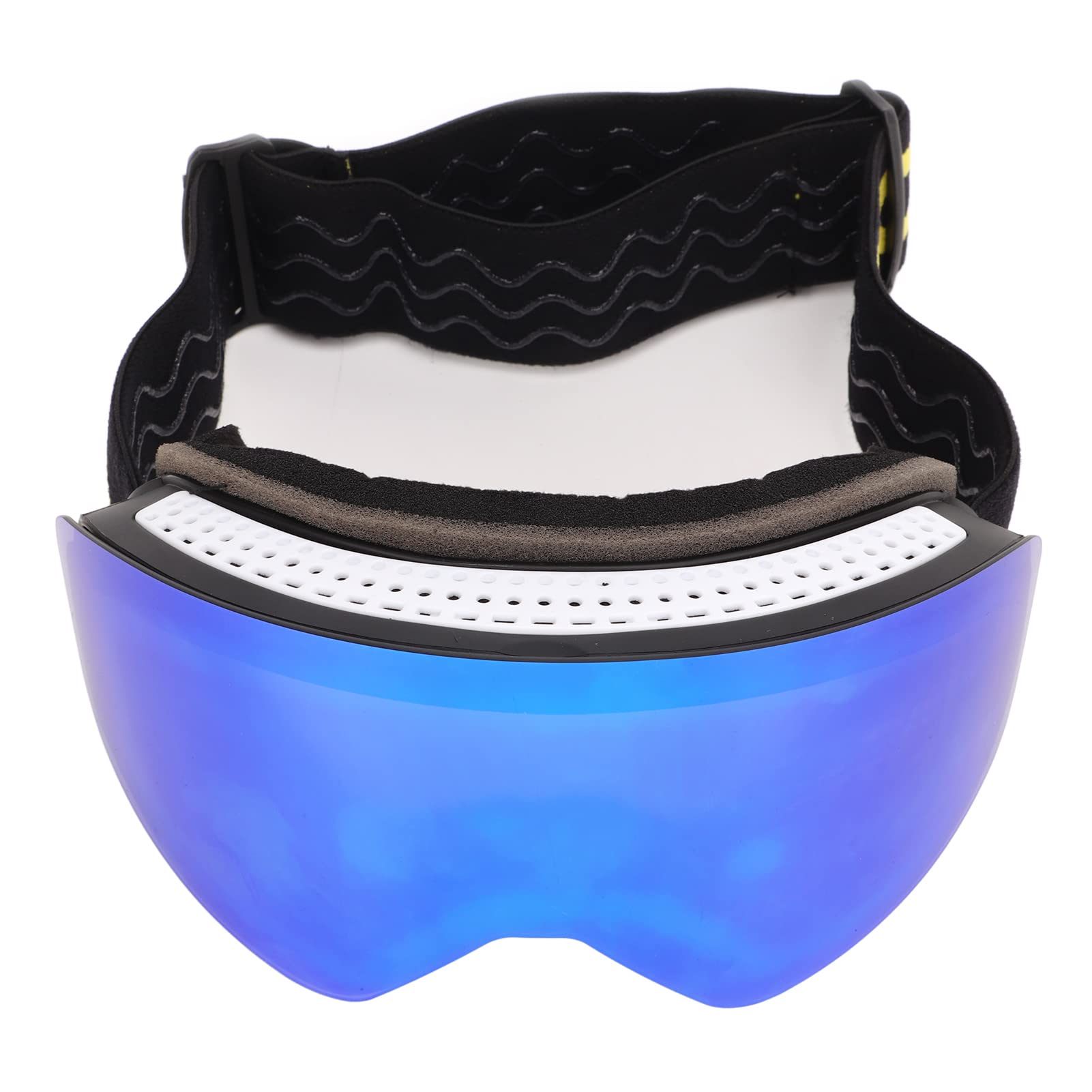 Skibrille, atmungsaktive Ersatzgläser, Antibeschlagbeschichtung, Skibrille, verstellbares Skating-Kopfband (Blaue Linse)