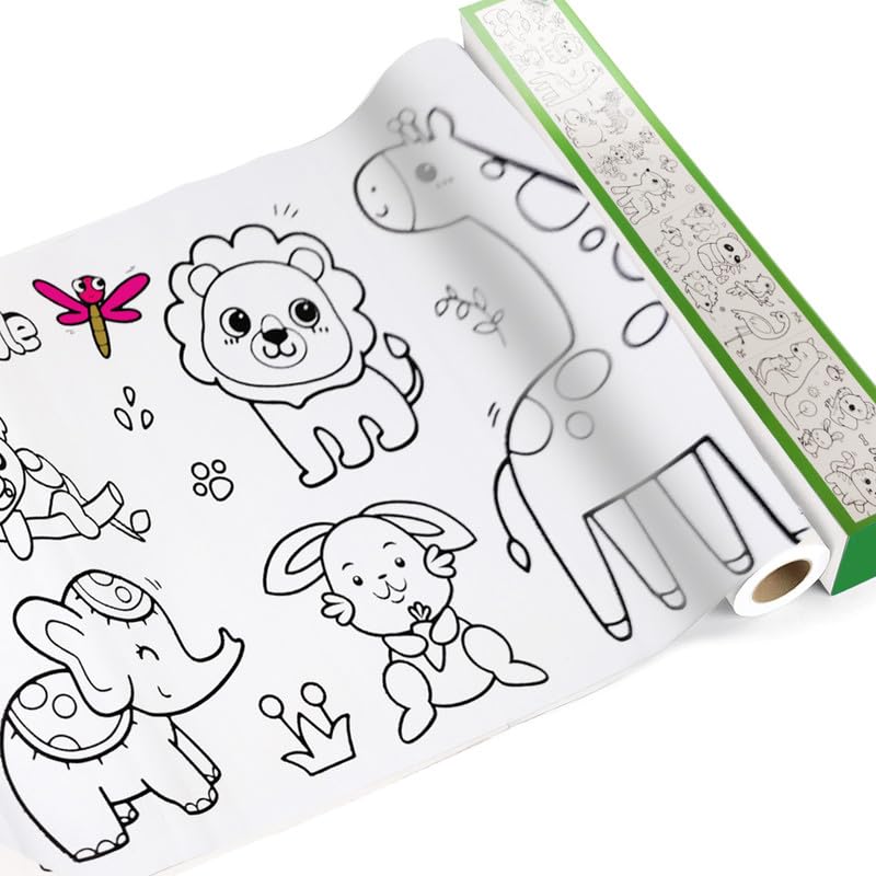 Drawing Roll (Jungle Themed) | 300 cm x 30 cm | DIY Color Filling Sticker Roll | Large Coloring Poster for Toddlers & Kids | Ideal for Gift, School, Birthday & More-picture-33