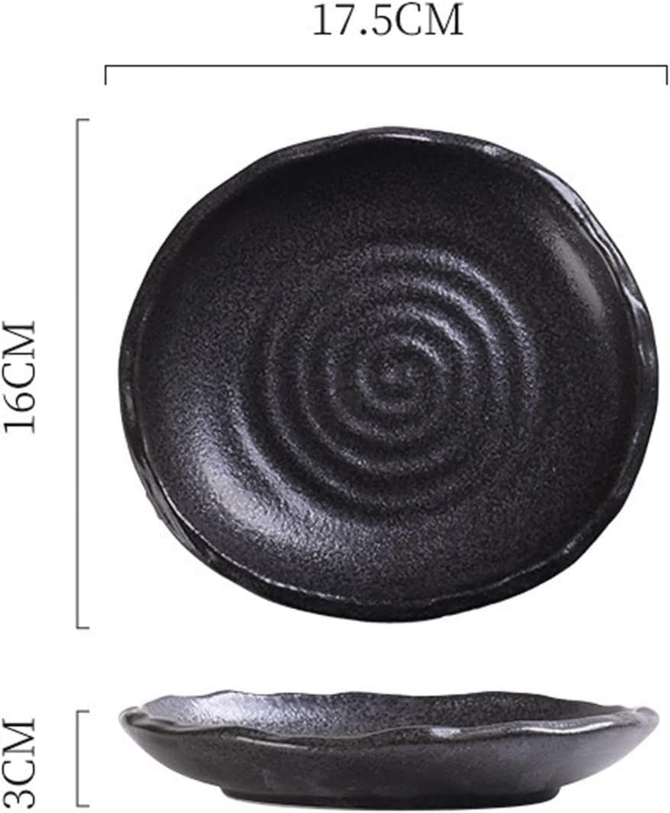 Keramik-Essteller-Set, 7 Zoll-unregelmäßige Form-Geschirr-Sushi-Snack-Teller, 4er-Set, Kratzfest, Geriffeltes Porzellan, Geeignet für Steak, Pasta, Pizza, Zuhause, Party, Restaurant,Green