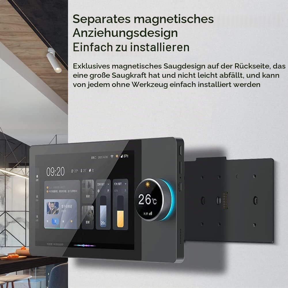 Smart Home-Steuerungszentrale, 10-Zoll-Dimmer und Hintergrundmusik-Player, Unterstützung Video-Türklingel Zwei-Wege-Gegensprechanlage, Arbeit mit Tuya App Smart Life APP