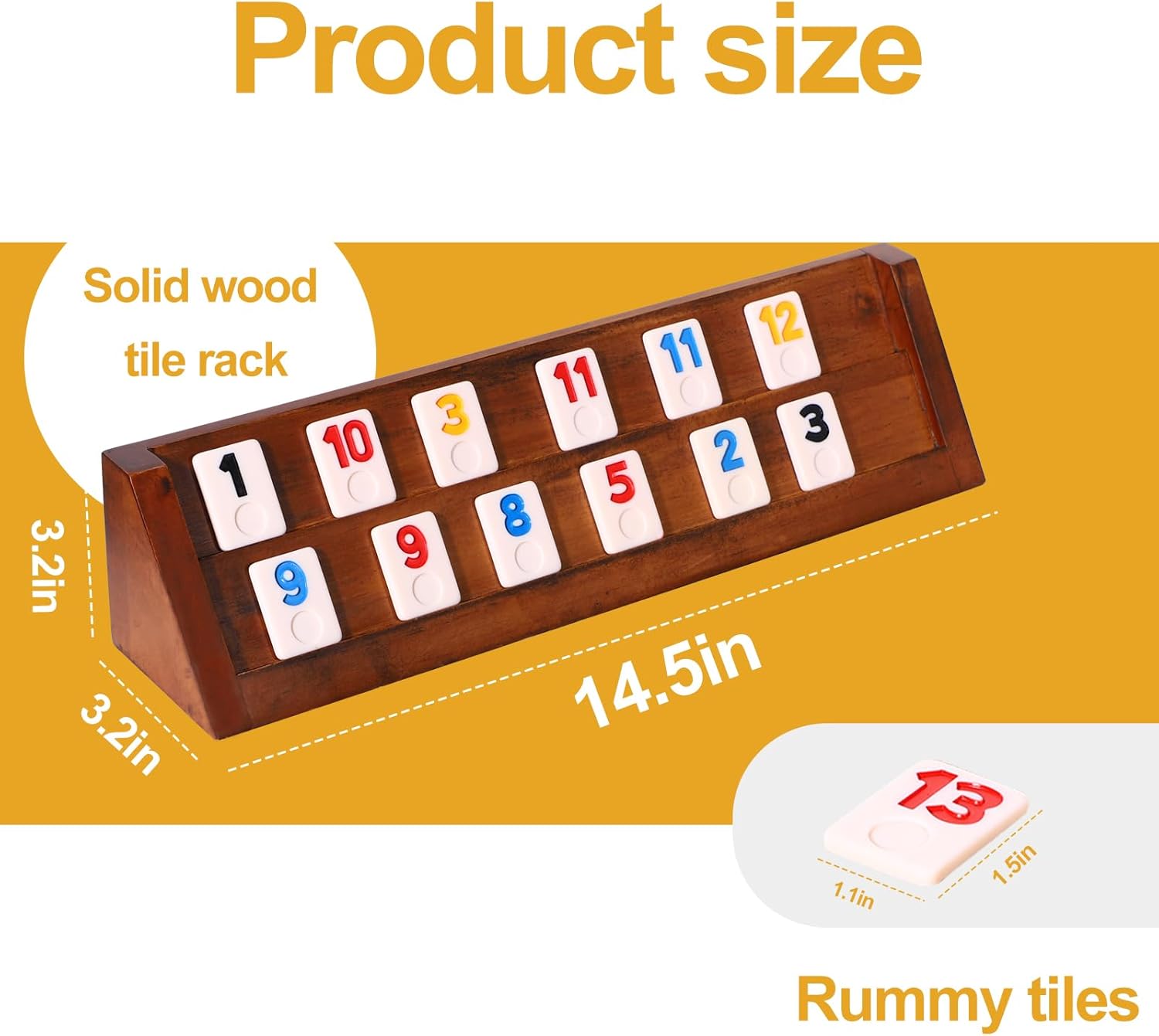 Rummy Cube Game 4 Players-Large Luxury Rummy Game with 106 Tiles and 4 Sturdy Tile Racks,Classic Board Game for Adults and Family