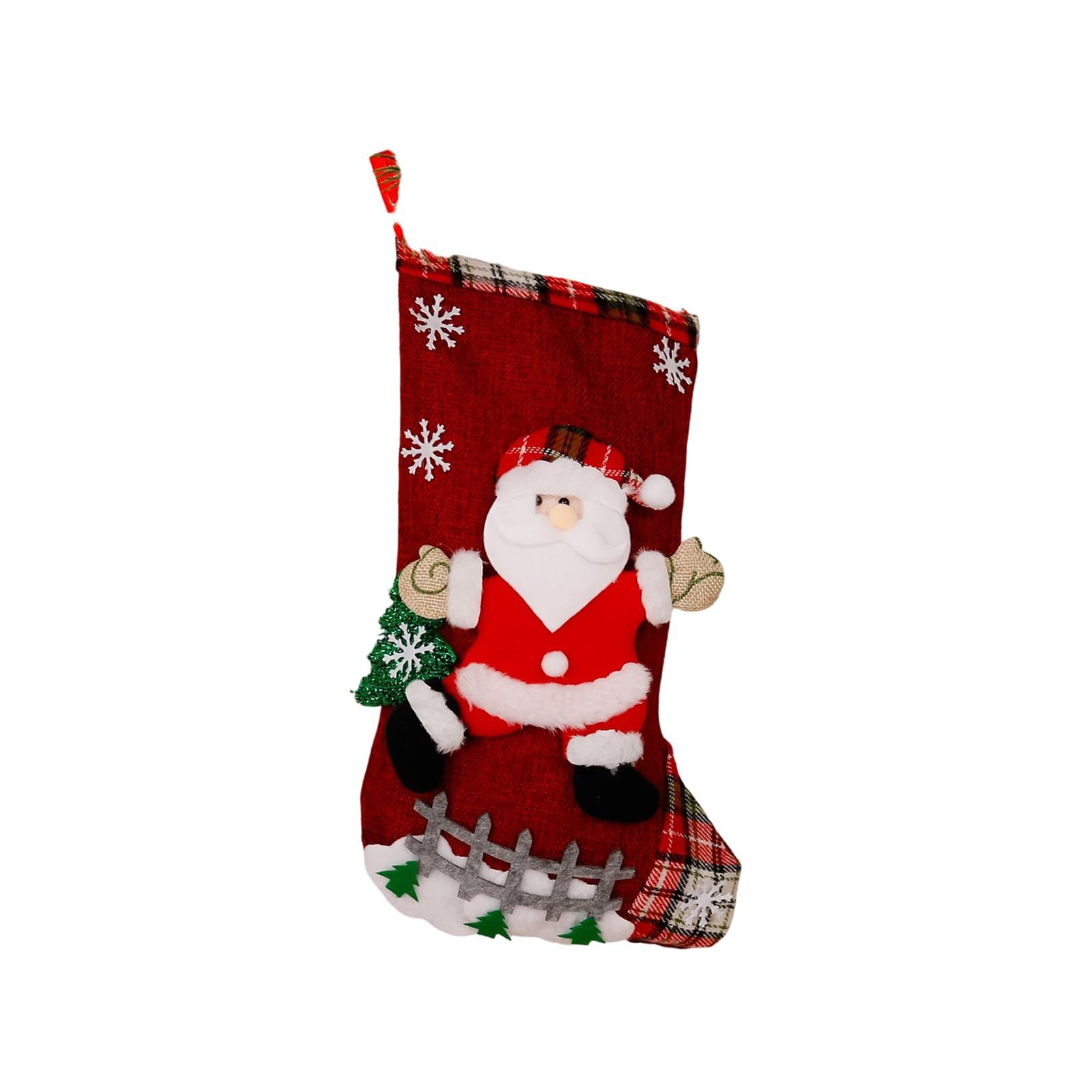 KAQNTUD Festival Christmas Stocking Gift Bag Large Capacity Durable Polyester Fabric Holiday Party Decoration for Children Family Party Colourful Santa Snowman Design