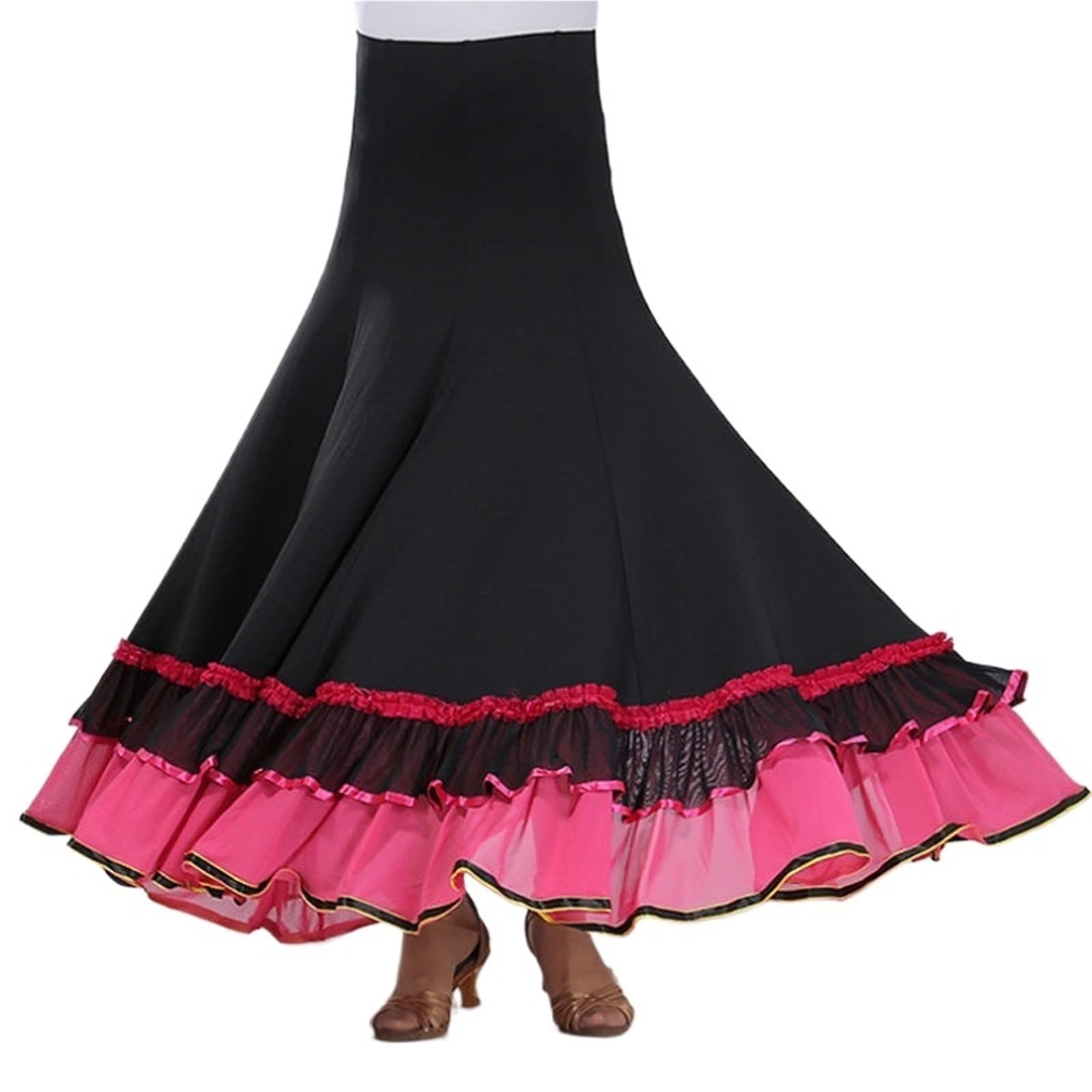 Traje de Baile clásico, Traje Gitano, Vestido Flamenco for Mujer, Faldas con Vuelo, salón, espectáculo Danza del Vientre
