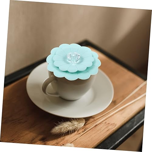 Miniatura 7 de Tofficu Tapa de taza de silicona de dos capas, tapa de copa para bebidas a través de las tapas de la taza, cubierta de sello de taza de flores, tapa