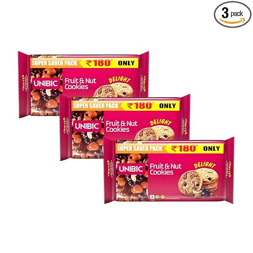 UNIBIC Foods Fruit & Nut Cookie - 500g (Pack of 3)