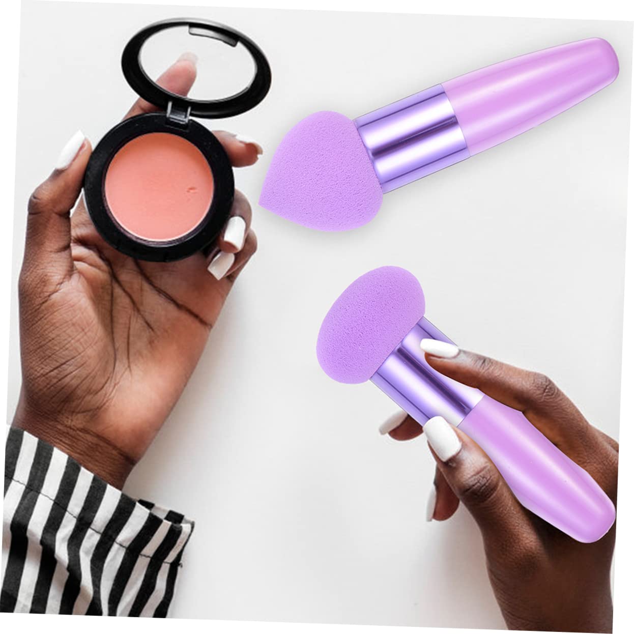 minkissy 30pezzi Spugnette Per Fondotinta e Pennelli Per Make-up Multifunzionali Strumenti Cosmetici Per Applicazione Facile e Precisa Per Casa e Salone Di Bellezza