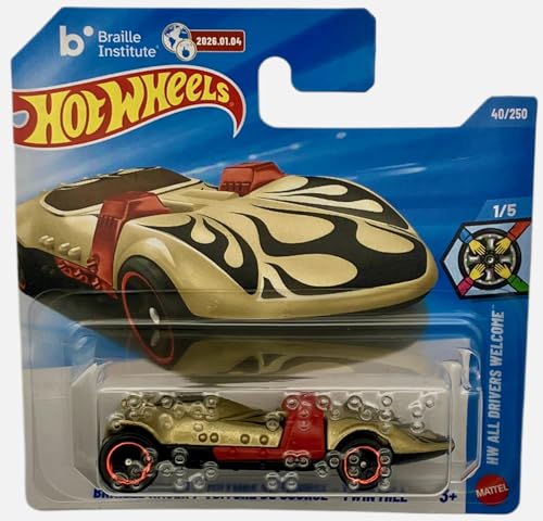 Hot Wheels Braille Racer Twin Mill 1:64 Gold miniatura 2