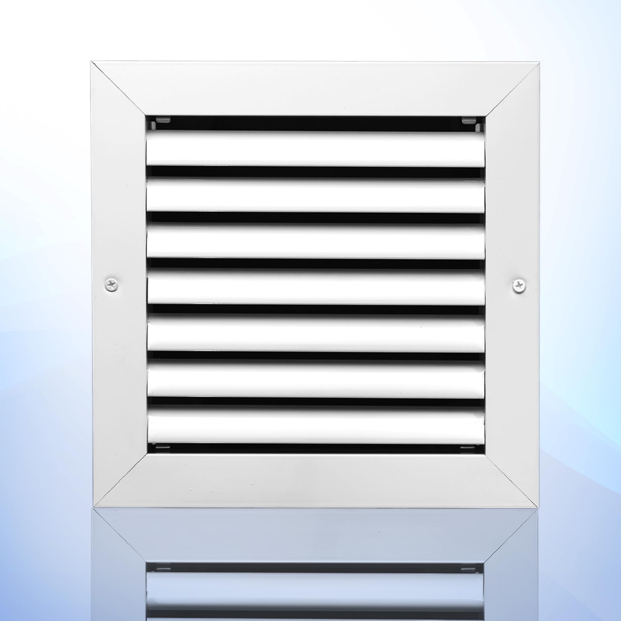 8" x 8" Duct Hole [9.6" x 9.6" Face] Aluminum Return Grille HVAC Ceiling or Sidewall - Rustproof - Fixed Blades - No Louver, No Filter, No Adjustable Fins, Without Damper