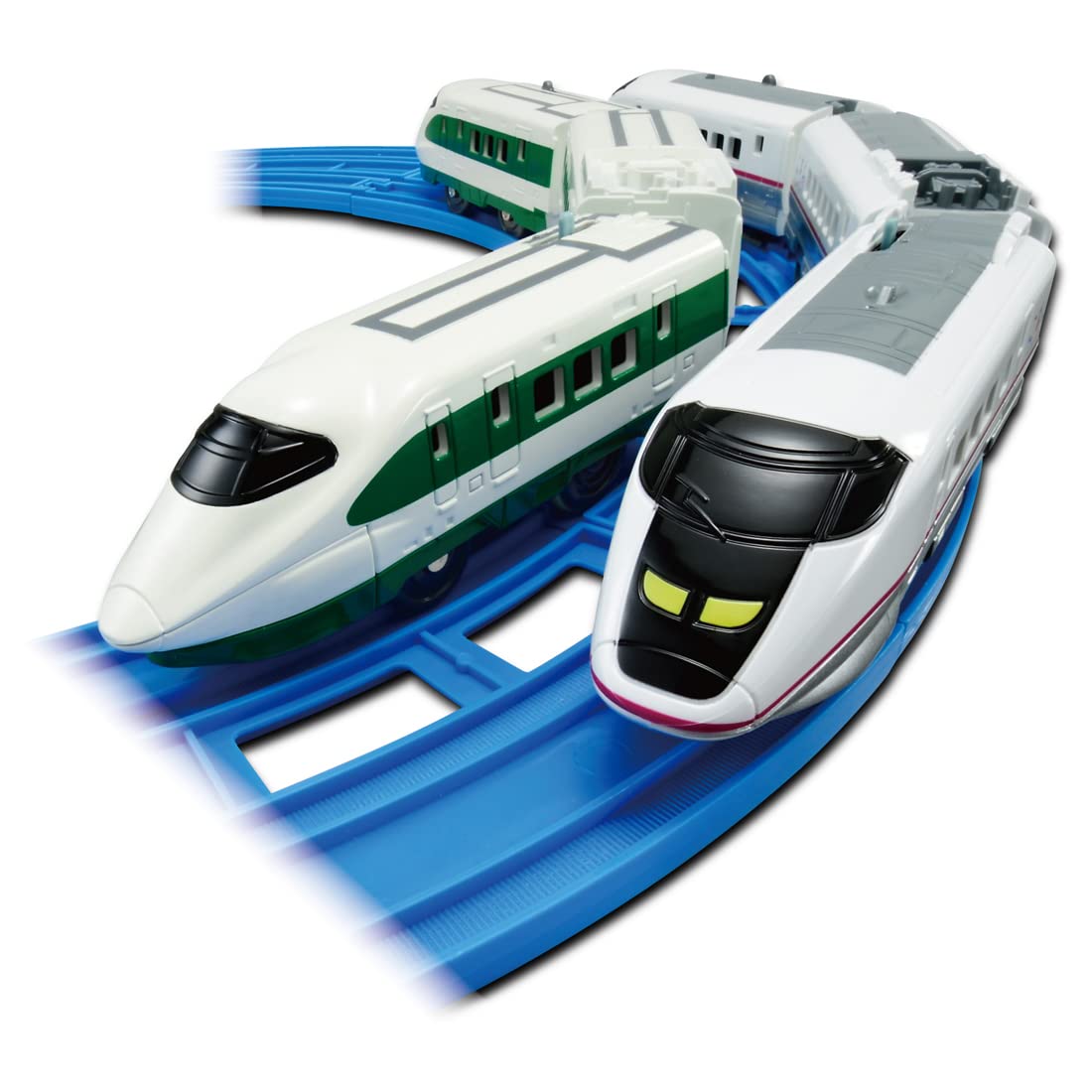 Takara Tomy Plarail 200 Series Color Shinkansen (E2) & E3 Komachi Double Set - Train Toy for Ages 3 and Up, Passed Safety Standards, ST Mark Certified
