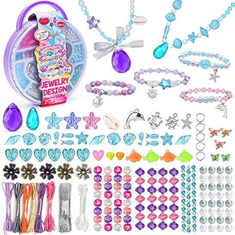 Bracelet Making Kit Jewellery Making Kit Arts And Crafts for Kids Girls Children DIY Beads for Friendship Jewellery Bracelet Necklace Making for Birthday Gifts Age 3 4 5 6 7 8 9 10 11 12 Year Olds Cover