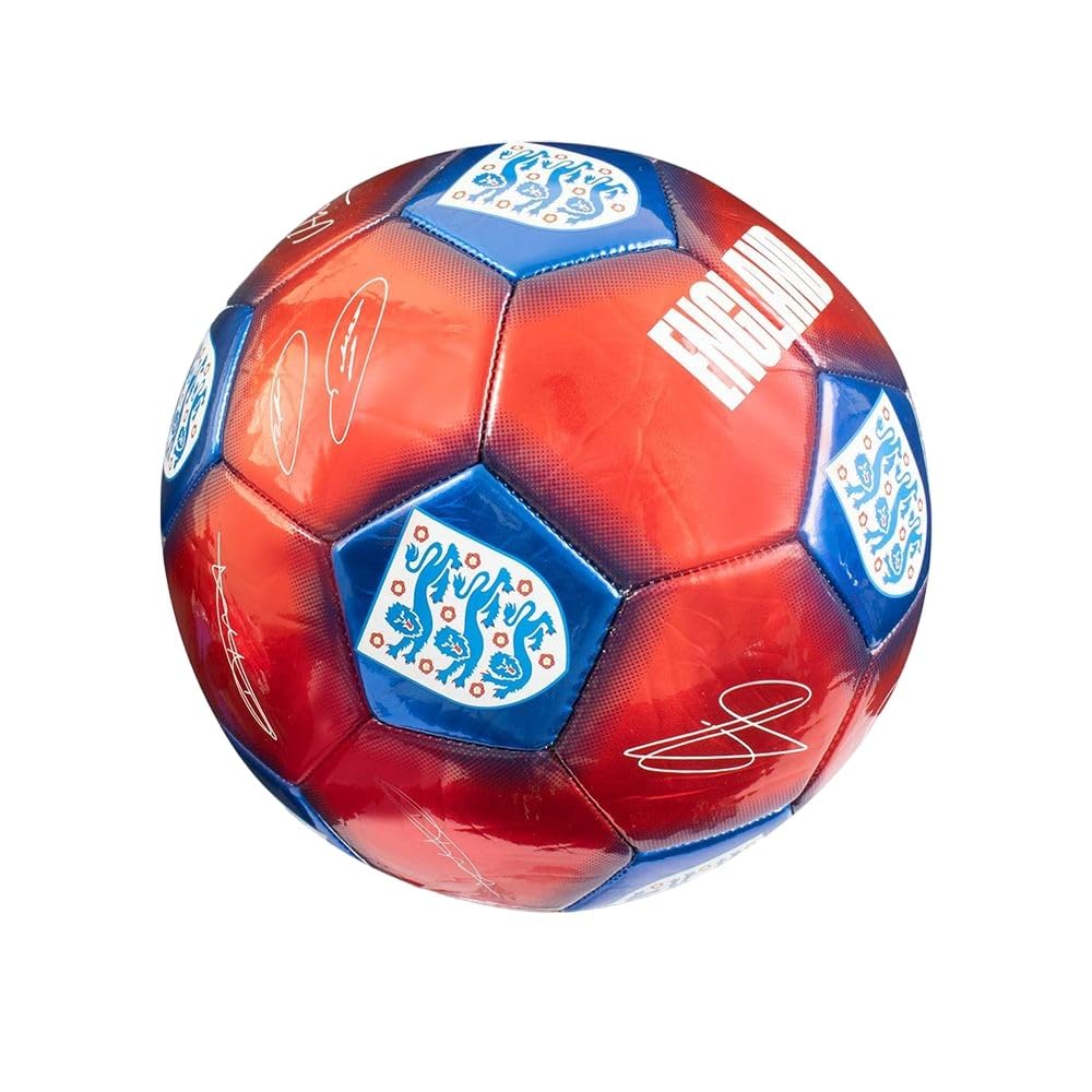 Pallone Da Calcio England FA Signature Metallico, Misura 5, 31 Pannelli, Con Pompa Hy-Pro Fast Dual Action Inclusa.