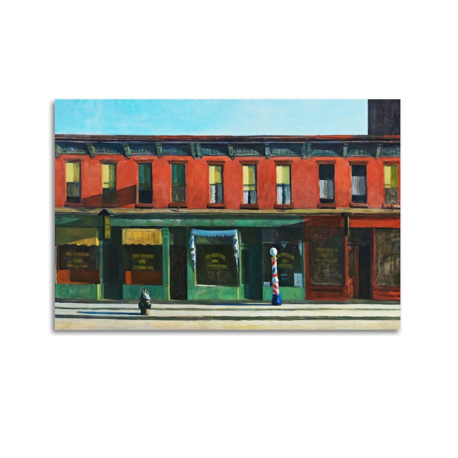 Edward Hopper-Early Sunday Morning Classic Masterpiece Poster Wall Art Scroll Canvas Painting Picture Living Room Decor Home 20x30inch(50x75cm)