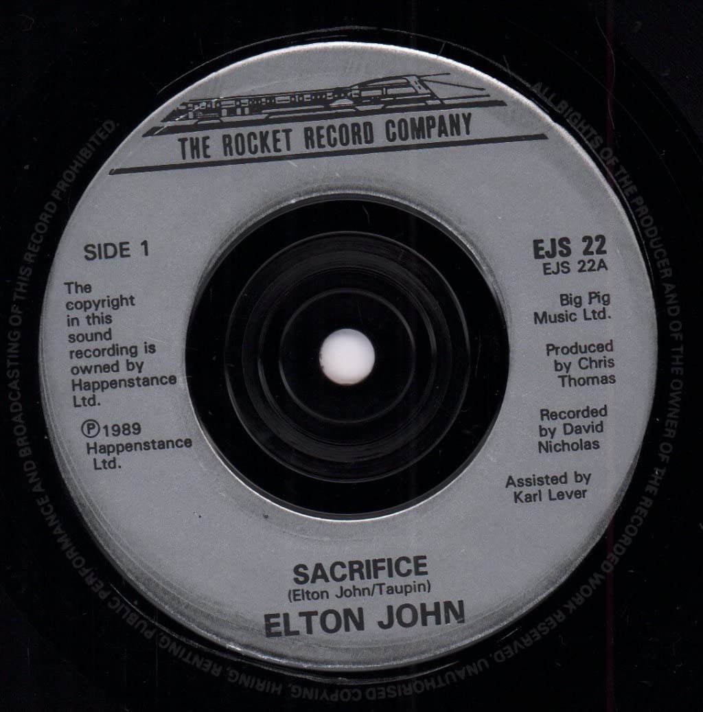Elton John Sacrifice Healing Hands 7" Vinyl