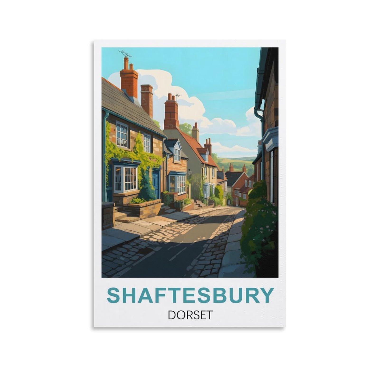 EZMLFA Diamond Art Kits Adults,Shaftesbury Dorset,5D Dimond Picture, Crystal Gem Art Crafts for Boys Girls, DIY Mosaic Creations Set for Home Decor 40x50cm
