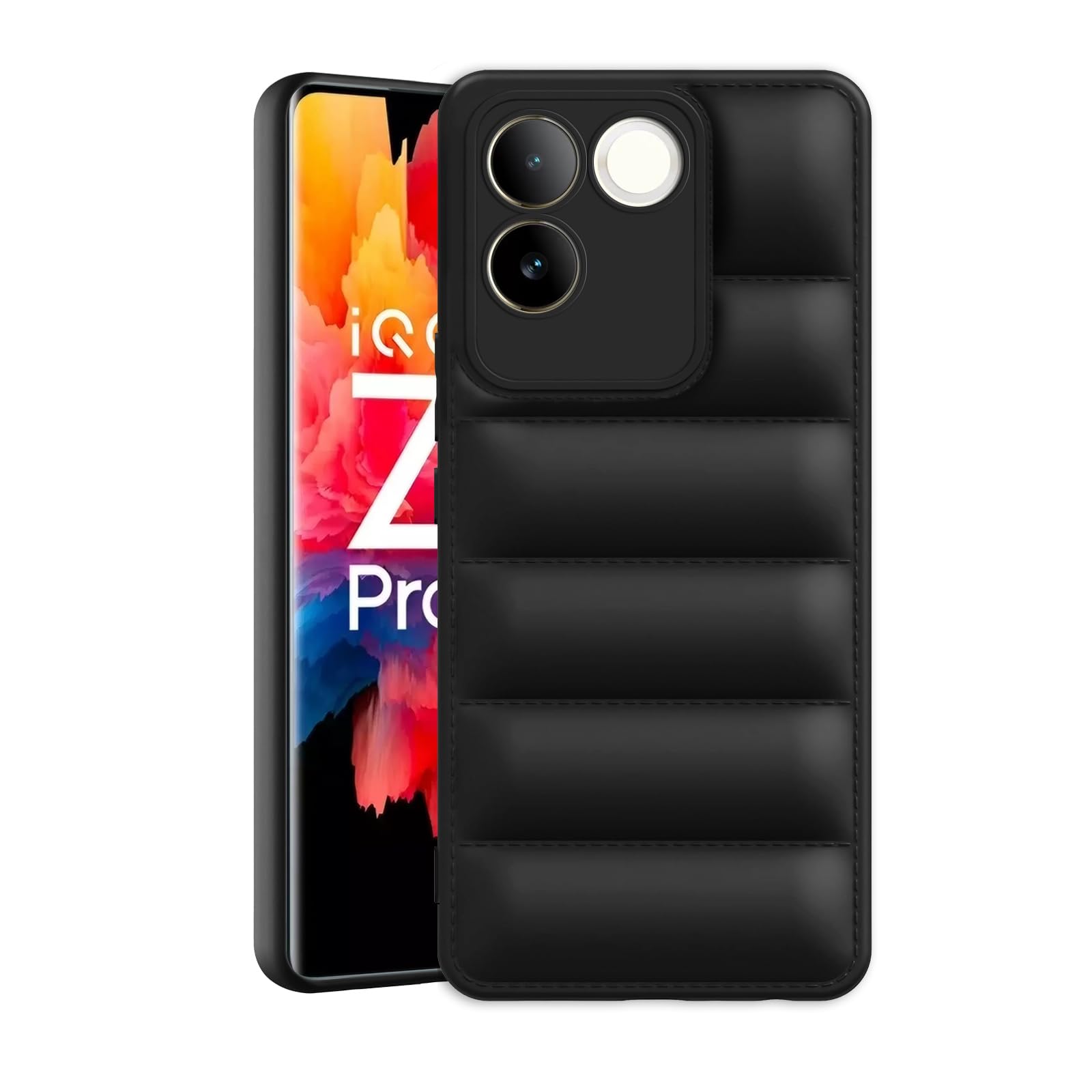 Plus Puffer Case Camera Protection Soft Back Cover for iQOO Z7 Pro | Vivo T2 Pro 5G - Black (B0CPPD5ZVV) Amazon Price History, Amazon Price Tracker